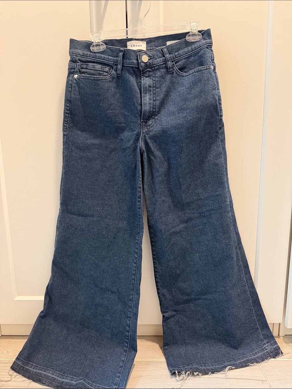 Frame Denim Indigo Wide-Leg Jeans for Women